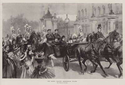 La Reina saliendo del Palacio de Buckingham de William Heysham Overend