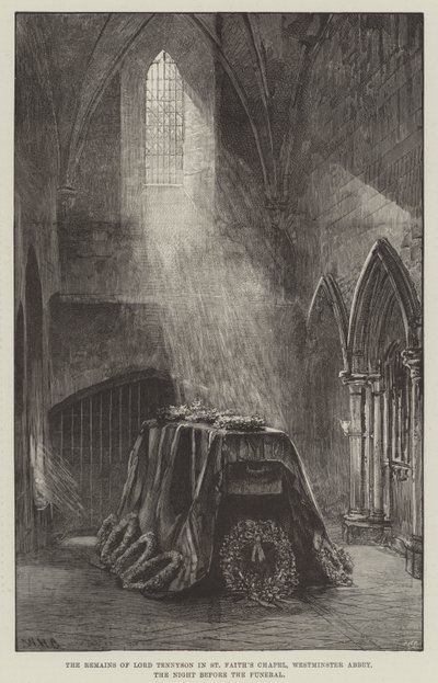 Los Restos de Lord Tennyson en la Capilla de St Faith, Abadía de Westminster, la Noche antes del Funeral de William Heysham Overend