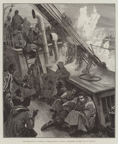La Revolución en Rumelia, Redifs Turcos a Bordo de un Transporte en Camino a Salónica de William Heysham Overend