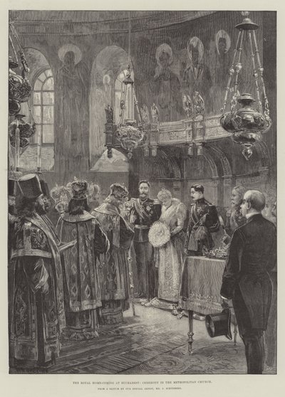 El regreso real a Bucarest, ceremonia en la Iglesia Metropolitana de William Heysham Overend