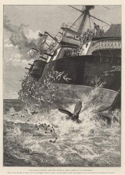 El Victoria volcando después de la Colisión de William Heysham Overend