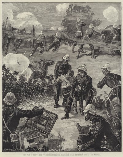 La Guerra en Egipto, los Dos Cañones de Nueve Libras de la Artillería Real a Caballo, 24 de agosto de William Heysham Overend
