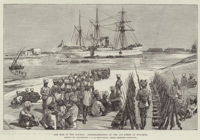 La Guerra en el Sudán, Desembarco de los 15º Sijs en Souakim de William Heysham Overend