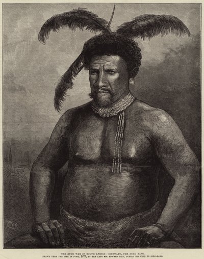 La Guerra Zulú en Sudáfrica, Cetewayo, el rey zulú de William Heysham Overend