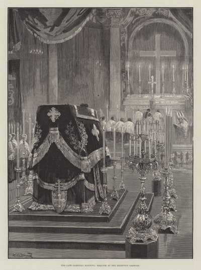 El difunto Cardenal Manning, Réquiem en el Oratorio de Brompton de William Heysham Overend
