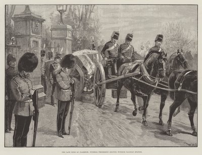 El difunto Duque de Clarence, procesión fúnebre saliendo de la estación de tren de Windsor de William Heysham Overend