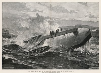 El rescate de la tripulación del Cleopatra, al amanecer en la Bahía de Vizcaya de William Heysham Overend