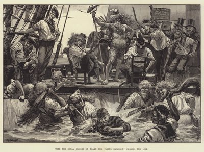 Con los príncipes reales a bordo del Escuadrón Volador, cruzando la línea de William Heysham Overend