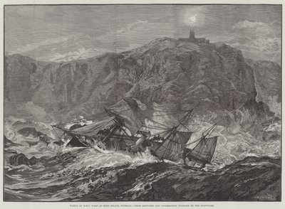 Naufragio del HMS Wasp en la isla Tory, Donegal de William Heysham Overend
