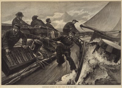 Carreras de yates, rodeando la boya, ¡Recoge la vela mayor! de William Heysham Overend