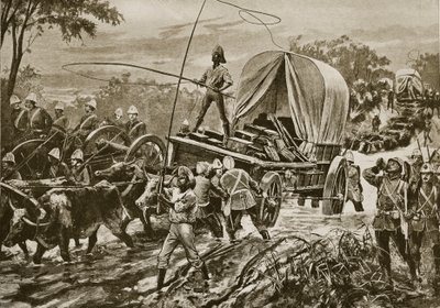 Guerra Zulú: la fuerza de socorro de Etshowe cruzando un arroyo, abril 1879 de William Heysham Overend
