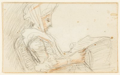 Perfil Derecho de Mujer Sentada Leyendo de William Hoare