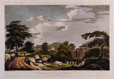 Vista de parte del fuerte de Lutteefpoor de William Hodges