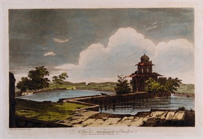 Vista de un mausoleo en Etmadpoor de William Hodges