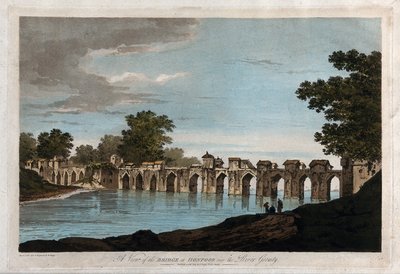 Vista del puente de Jionpoor sobre el río Goomty de William Hodges