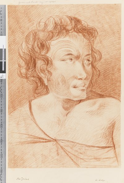 Página 32b Retrato de un maorí de Nueva Zelanda, 1768-75 de William Hodges