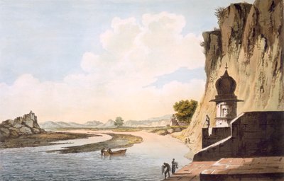Pl. 26 Una vista del Gaut en Etawa, en las orillas del río Jumna, de 
