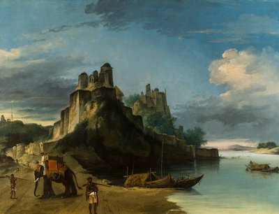 Cara suroeste de la fortaleza de Chunur Ghur en el Ganges, Uttar Pradesh de William Hodges