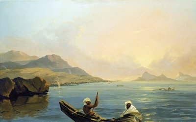 Tahití: vista de la provincia de Oparree, la isla de Otaheite y parte de la isla de Moorea de William Hodges