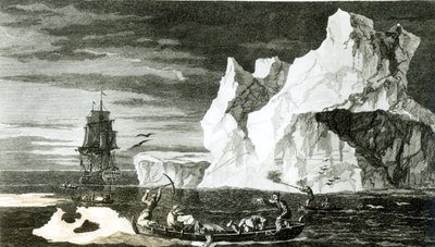 Las islas de hielo el 9 de enero de 1773, grabado por B. T. Pouney, 31 de febrero de 1777 de William Hodges