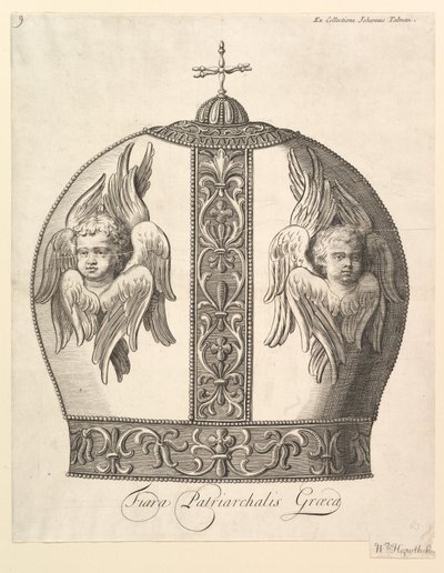 Una corona patriarcal griega - Tiara Patriarchalis Graeca Aubry de La Mottrayes Travels de William Hogarth