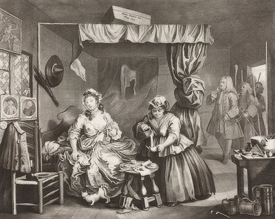 El progreso de una ramera / Der Weg einer Dirne, Hoja 3: El arresto. 1732 de William Hogarth