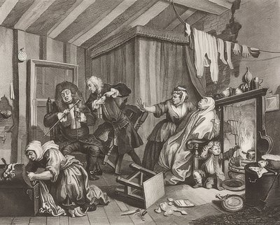 El progreso de una ramera / Der Weg einer Dirne. Hoja 5: La muerte de William Hogarth