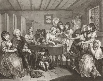 El progreso de una ramera. Lámina 6: El funeral. 1732 de William Hogarth