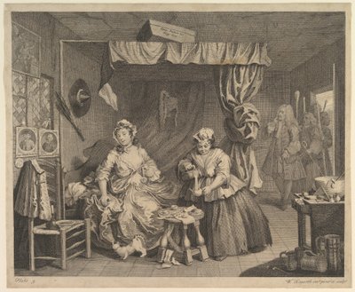 La carrera de una prostituta, lámina 3 de William Hogarth