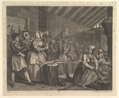 El Progreso de una Prostituta, Placa 4, abril 1732 de William Hogarth