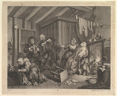 El progreso de una ramera, Placa 5 de William Hogarth