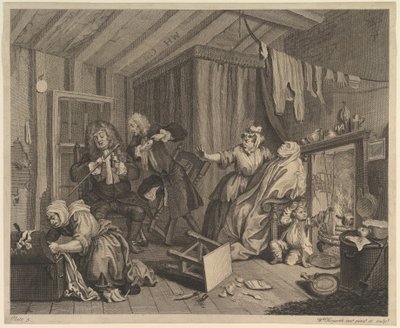 El progreso de una ramera, placa 5, antes de abril de 1732 de William Hogarth
