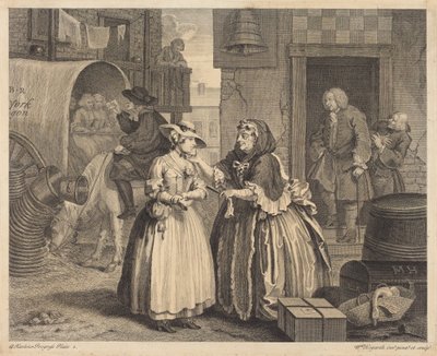 La carrera de una prostituta: lámina 1 de William Hogarth