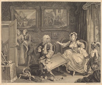 El progreso de una prostituta: pl.2 de William Hogarth