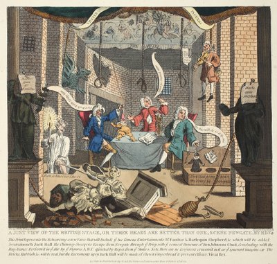 Una vista justa del escenario británico o Tres cabezas son mejor que una, 1724, ilustración de 