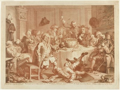 Una Conversación Moderna a Medianoche de William Hogarth