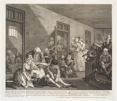El progreso del libertino de William Hogarth
