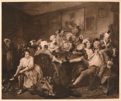 El Progreso del Libertino - 3: La Orgía, 1733 de William Hogarth