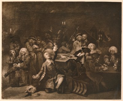 El progreso de un libertino - 6: La casa de juego, 1733 de William Hogarth