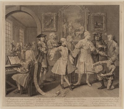 El Progreso de un Libertino, Placa 2 de William Hogarth