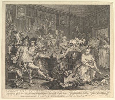 El progreso de un libertino, Placa 3, 25 de junio de 1735 de William Hogarth