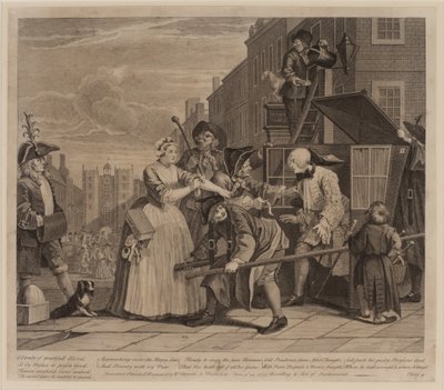 El Progreso de un Libertino, Placa 4 de William Hogarth