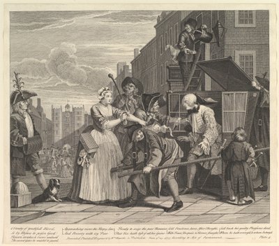 El progreso de un libertino, lámina 4, 25 de junio de 1735 de William Hogarth