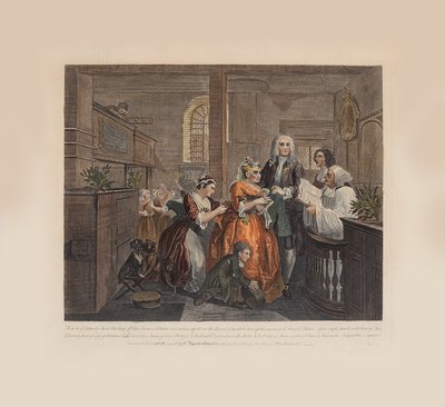El Progreso de un Libertino, Placa 5: Casado con una Vieja de William Hogarth