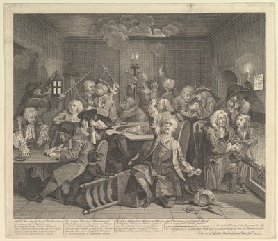 El Progreso de un Libertino, Placa 6, 25 de junio de 1735 de William Hogarth