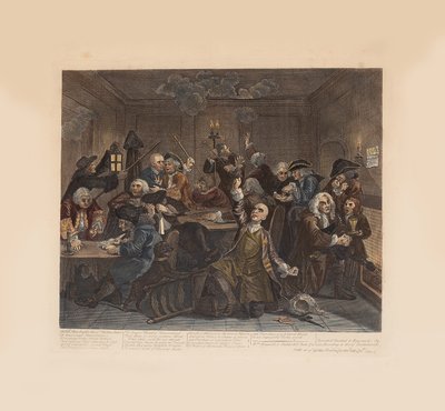 El progreso de un libertino, Placa 6: Escena en una casa de juego, ca. 1735 de William Hogarth