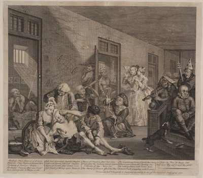 El progreso de un libertino, placa 8 de William Hogarth