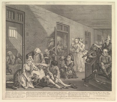 El progreso de un libertino, Placa 8 de William Hogarth
