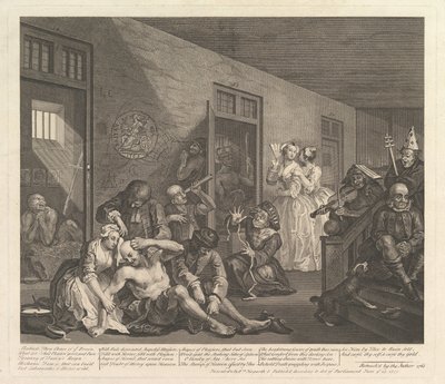 El Progreso de un Libertino, Lámina 8 de William Hogarth