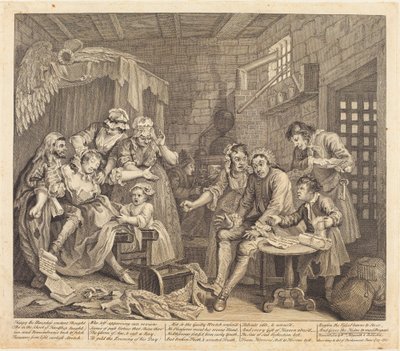 El Progreso de un Libertino: pl.7 de William Hogarth